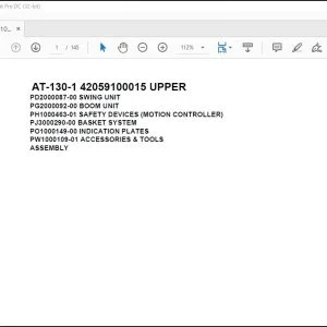 Tadano Crane AT-130-1 42059100015 UPPER Spare Parts Catalog Manual - PDF DOWNLOAD