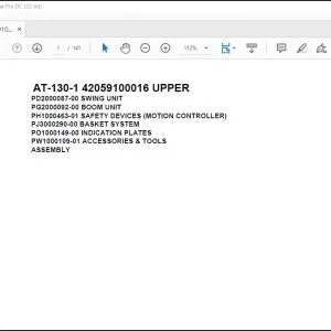 Tadano Crane AT-130-1 42059100016 UPPER Spare Parts Catalog Manual - PDF DOWNLOAD
