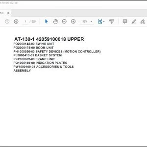 Tadano Crane AT-130-1 42059100018 UPPER Spare Parts Catalog Manual - PDF DOWNLOAD