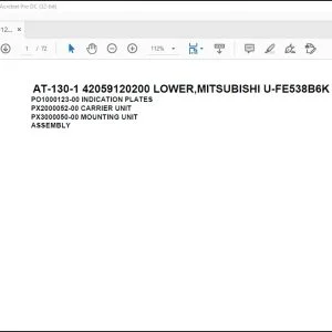 Tadano Crane AT-130-1 42059120200 LOWER,MITSUBISHI U-FE538B6K Spare Parts Catalog Manual - PDF DOWNLOAD