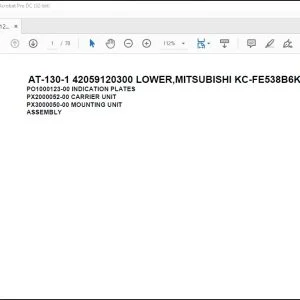 Tadano Crane AT-130-1 42059120300 LOWER,MITSUBISHI KC-FE538B6K Spare Parts Catalog Manual - PDF DOWNLOAD
