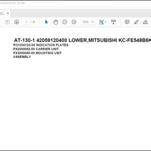 Tadano Crane AT-130-1 42059120400 LOWER,MITSUBISHI KC-FE548B6K Spare Parts Catalog Manual - PDF DOWNLOAD