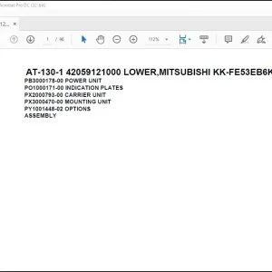 Tadano Crane AT-130-1 42059121000 LOWER,MITSUBISHI KK-FE53EB6KA1 Parts Catalog Manual - PDF DOWNLOAD