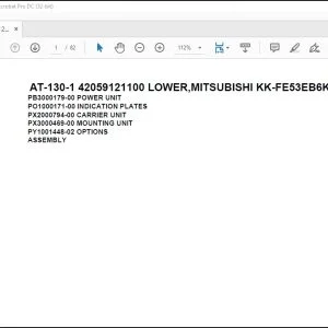 Tadano Crane AT-130-1 42059121100 LOWER,MITSUBISHI KK-FE53EB6KM1 Parts Catalog Manual - PDF DOWNLOAD