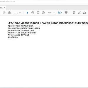 Tadano Crane AT-130-1 42059131600 LOWER,HINO PB-XZU301E-TKTQS6 Spare Parts Catalog Manual - PDF DOWNLOAD