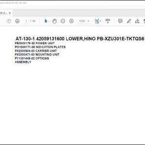 Tadano Crane AT-130-1 42059131600 LOWER,HINO PB-XZU301E-TKTQS6 Spare Parts Catalog Manual - PDF DOWNLOAD