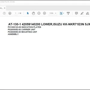 Tadano Crane AT-130-1 42059140200 LOWER,ISUZU KK-NKR71E3N 5JXHY Spare Parts Catalog Manual - PDF DOWNLOAD