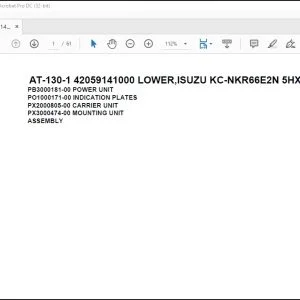 Tadano Crane AT-130-1 42059141000 LOWER,ISUZU KC-NKR66E2N 5HXHY Spare Parts Catalog Manual - PDF DOWNLOAD