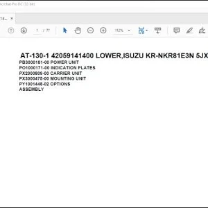 Tadano Crane AT-130-1 42059141400 LOWER,ISUZU KR-NKR81E3N 5JXHYB Parts Catalog Manual - PDF DOWNLOAD