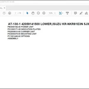 Tadano Crane AT-130-1 42059141500 LOWER,ISUZU KR-NKR81E3N 5JXHYB Spare Parts Catalog Manual - PDF DOWNLOAD