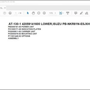 Tadano Crane AT-130-1 42059141600 LOWER,ISUZU PB-NKR81N-E5JXHY-B Parts Catalog Manual - PDF DOWNLOAD