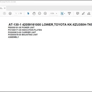 Tadano Crane AT-130-1 42059161000 LOWER,TOYOTA KK-XZU350H-TKMSS6 Parts Catalog Manual - PDF DOWNLOAD