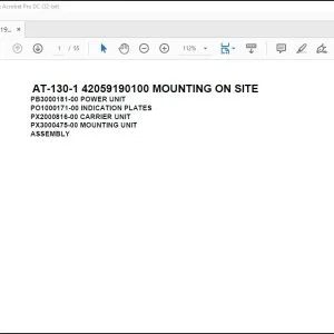 Tadano Crane AT-130-1 42059190100 MOUNTING ON SITE Spare Parts Catalog Manual - PDF DOWNLOAD