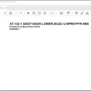 Tadano Crane AT-132-1 42027140200 LOWER,ISUZU U-NPR61PYR-5NX Parts Catalog Manual - PDF DOWNLOAD