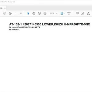 Tadano Crane AT-132-1 42027140300 LOWER,ISUZU U-NPR66PYR-5NX Parts Catalog Manual - PDF DOWNLOAD