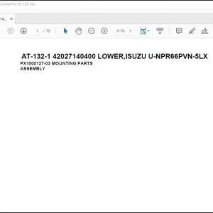 Tadano Crane AT-132-1 42027140400 LOWER,ISUZU U-NPR66PVN-5LX Parts Catalog Manual - PDF DOWNLOAD