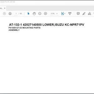 Tadano Crane AT-132-1 42027140500 LOWER,ISUZU KC-NPR71PV Spare Parts Catalog Manual - PDF DOWNLOAD