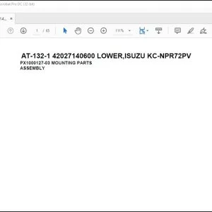 Tadano Crane AT-132-1 42027140600 LOWER,ISUZU KC-NPR72PV Spare Parts Catalog Manual - PDF DOWNLOAD