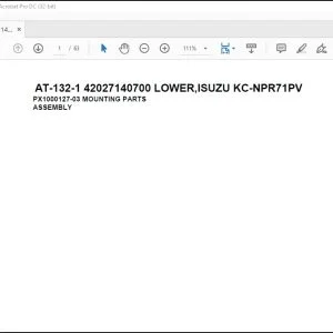 Tadano Crane AT-132-1 42027140700 LOWER,ISUZU KC-NPR71PV Spare Parts Catalog Manual - PDF DOWNLOAD