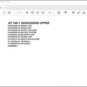 Tadano Crane AT-145-1 42043200006 UPPER Spare Parts Catalog Manual - PDF DOWNLOAD