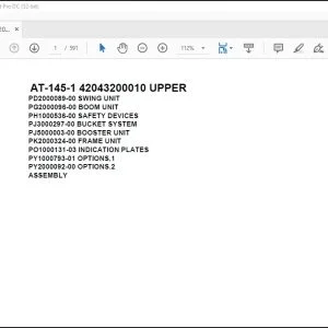 Tadano Crane AT-145-1 42043200010 UPPER Spare Parts Catalog Manual - PDF DOWNLOAD