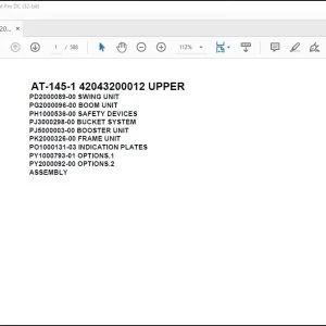 Tadano Crane AT-145-1 42043200012 UPPER Spare Parts Catalog Manual - PDF DOWNLOAD