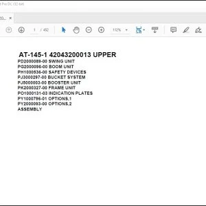Tadano Crane AT-145-1 42043200013 UPPER Spare Parts Catalog Manual - PDF DOWNLOLAD