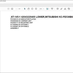 Tadano Crane AT-145-1 42043220400 LOWER Spare Parts Catalog Manual - PDF DOWNLOAD