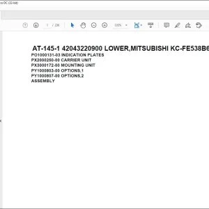 Tadano Crane AT-145-1 42043220900 LOWER Spare Parts Catalog Manual  - PDF DOWNLOAD