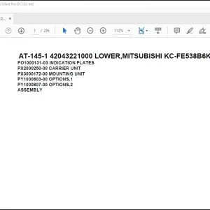 Tadano Crane AT-145-1 42043221000 LOWER Spare Parts Catalog Manual - PDF DOWNLOAD
