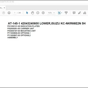 Tadano Crane AT-145-1 42043240600 LOWER,ISUZU KC-NKR66E2N 5H Spare Parts Catalog Manual - PDF DOWNLOAD