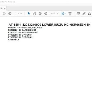 Tadano Crane AT-145-1 42043240900 LOWER,ISUZU KC-NKR66E3N 5H Spare Parts Catalog Manual - PDF DOWNLOAD