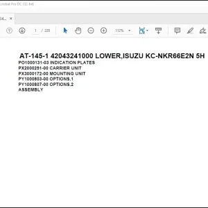 Tadano Crane AT-145-1 42043241000 LOWER,ISUZU KC-NKR66E2N 5H Spare Parts Catalog Manual - PDF DOWNLOAD
