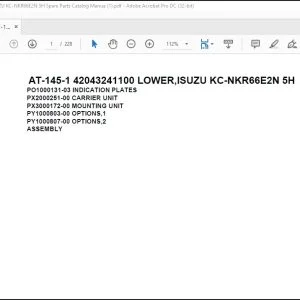 Tadano Crane AT-145-1 42043241100 LOWER,ISUZU KC-NKR66E2N 5H Spare Parts Catalog Manual - PDF DOWNLOAD