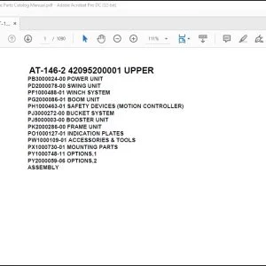 Tadano Crane AT-146-2 42095200001 UPPER Spare Parts Catalog Manual - PDF DOWNLOAD