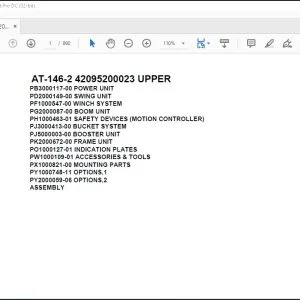 Tadano Crane AT-146-2 42095200023 UPPER Spare Parts Catalog Manual - PDF DOWNLOAD
