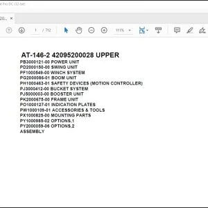 Tadano Crane AT-146-2 42095200028 UPPER Spare Parts Catalog Manual - PDF DOWNLOAD