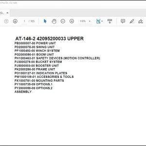 Tadano Crane AT-146-2 42095200033 UPPER Spare Parts Catalog Manual - PDF DOWNLOAD