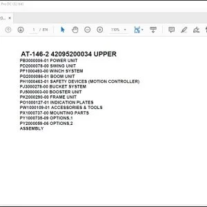 Tadano Crane AT-146-2 42095200034 UPPER Spare Parts Catalog Manual - PDF DOWNLOAD