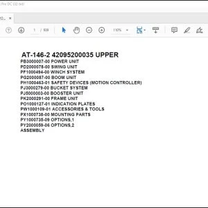Tadano Crane AT-146-2 42095200035 UPPER Spare Parts Catalog Manual - PDF DOWNLOAD