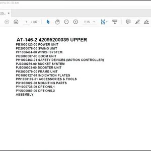 Tadano Crane AT-146-2 42095200039 UPPER Spare Parts Catalog Manual - PDF DOWNLOAD