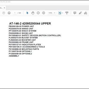 Tadano Crane AT-146-2 42095200044 UPPER Spare Parts Catalog Manual - PDF DOWNLOAD