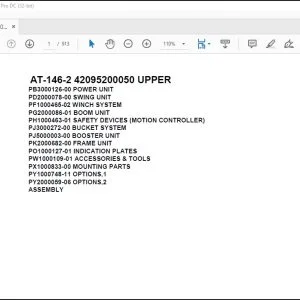 Tadano Crane AT-146-2 42095200050 UPPER Spare Parts Catalog Manual - PDF DOWNLOAD