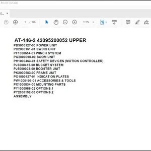 Tadano Crane AT-146-2 42095200052 UPPER Spare Parts Catalog Manual - PDF DOWNLOAD