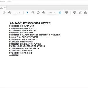 Tadano Crane AT-146-2 42095200054 UPPER Spare Parts Catalog Manual - PDF DOWNLOAD