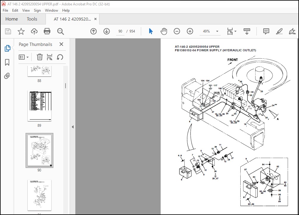 Tadano Crane AT-146-2 42095200054 UPPER Spare Parts Catalog Manual ...