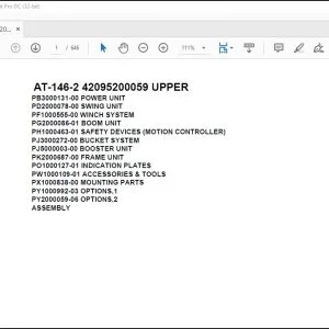 Tadano Crane AT-146-2 42095200059 UPPER Spare Parts Catalog Manual - PDF DOWNLOAD