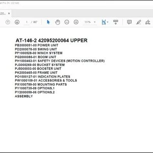 Tadano Crane AT-146-2 42095200064 UPPER Spare Parts Catalog Manual - PDF DOWNLOAD