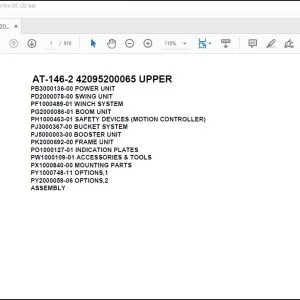 Tadano Crane AT-146-2 42095200065 UPPER Spare Parts Catalog Manual - PDF DOWNLOAD