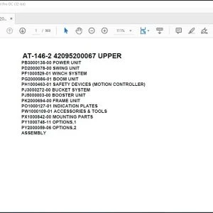 Tadano Crane AT-146-2 42095200067 UPPER Spare Parts Catalog Manual - PDF DOWNLOAD